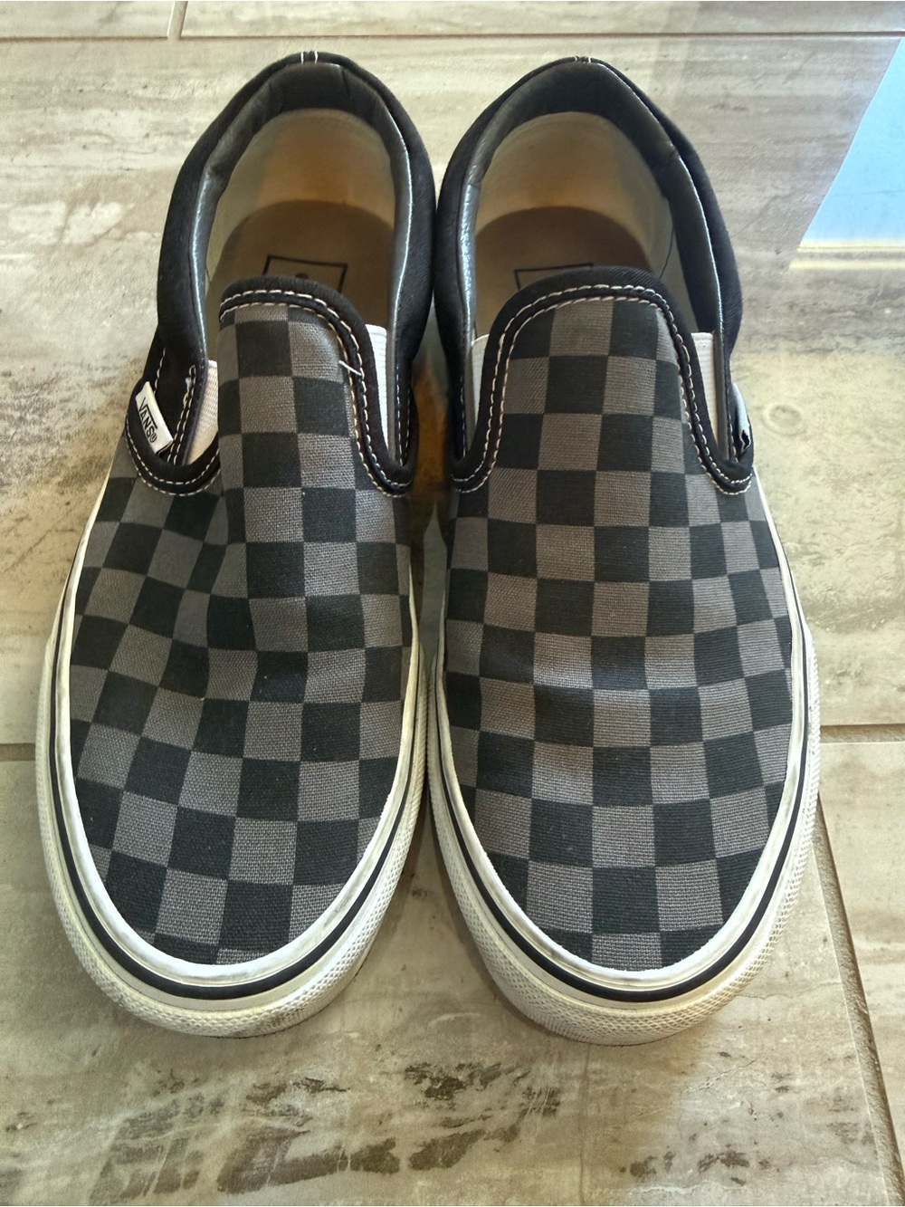 Vans Checkerboard Slip-On Sneakers - Black & Gray